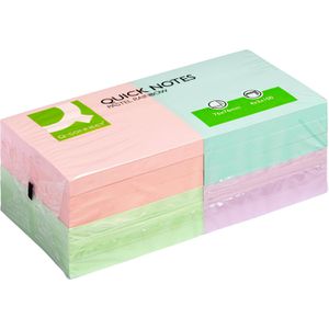Q-Connect Haftnotizen KF10509, pastell, 76 x 76mm, selbstklebend, 12x 100 Blatt