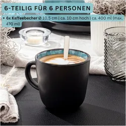 Sänger Geschirr, Tasse, Kaffeebecher Set Granada (430 ml, 6x)