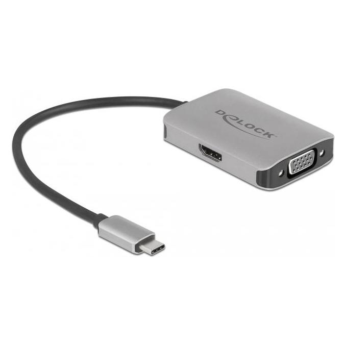 Delock USB Type-C Splitter (DP Alt Mode) > 1 x HDMI + 1 x VGA out (HDMI, VGA) (87776)