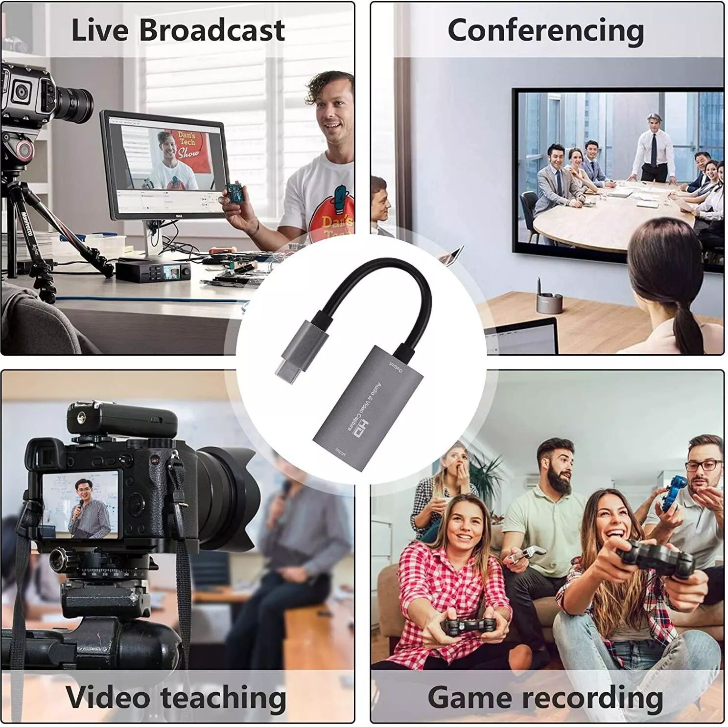 INF Videoaufnahmekarte 4K / USB-C zu HDMI-kompatibler Adapter