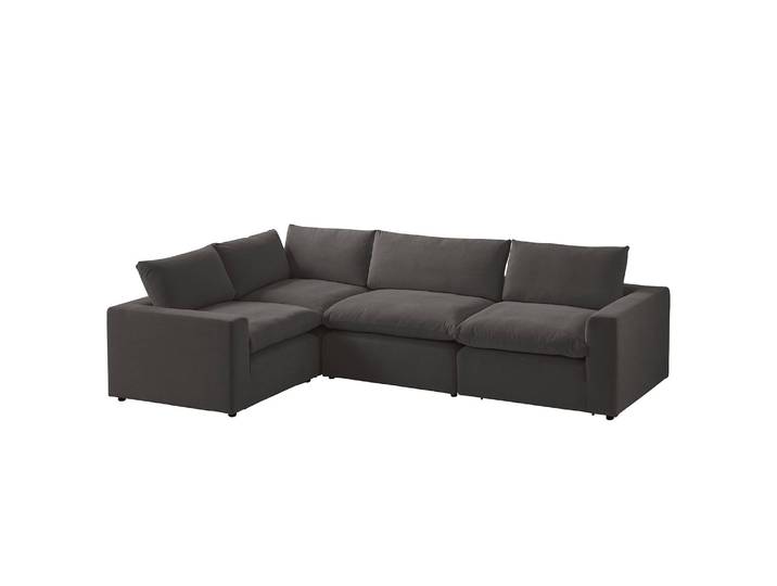 Ecksofa Velada Grau/Dunkelgrau Webstoff 306 x 84 x 204cm Modern