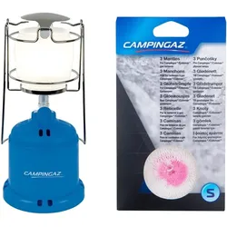 Campingaz Gaslampe Camping 206, blau, Gr. L & Glühstrumpf Größe, Weiß, 9 x 11 x ...