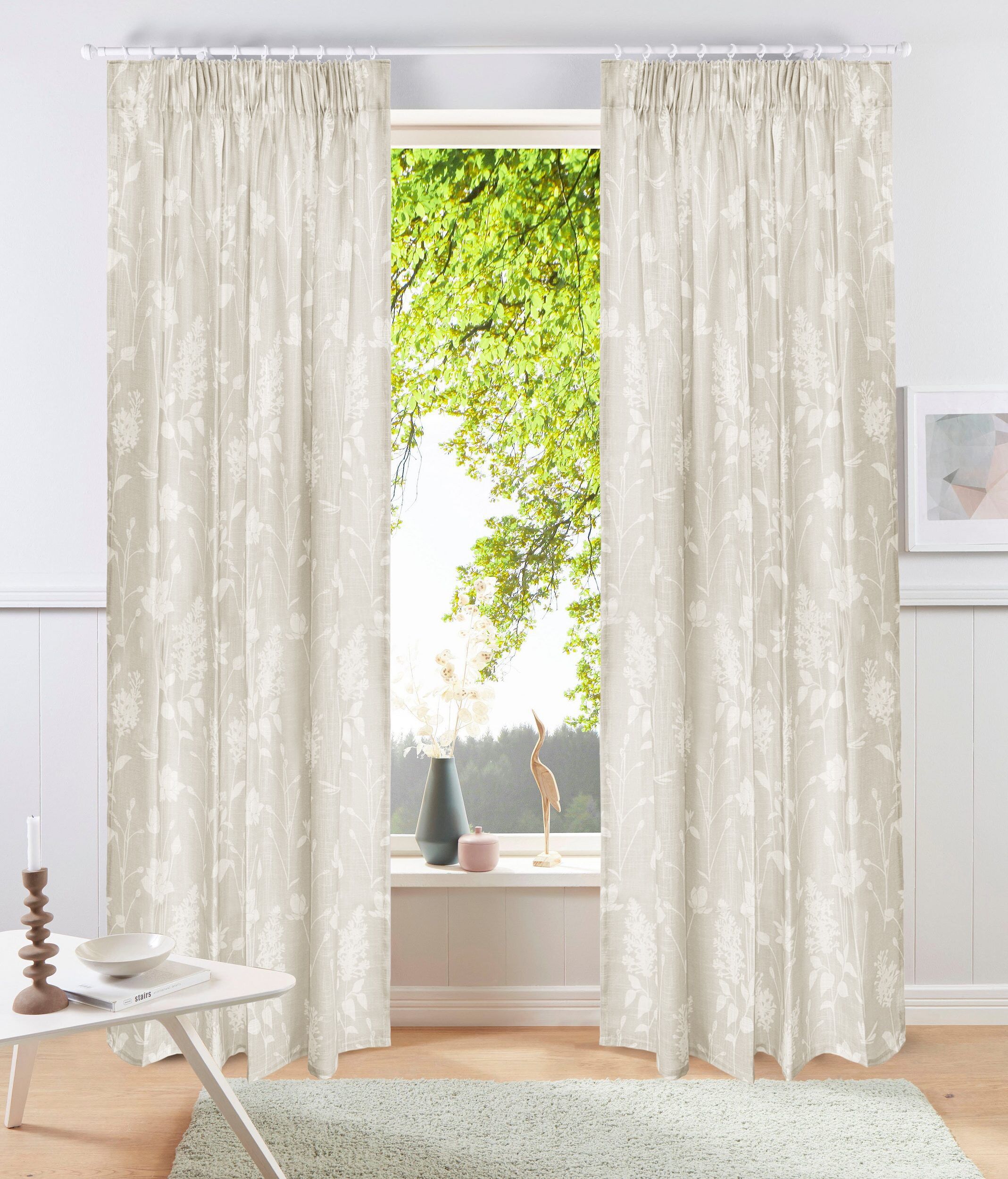 Gardine GOODPRODUCT "Linnah, 1 Stück, Multifunktionsband, halbtransparent" Gr. 2, beige (sand), B:175cm H:135cm, Polyester, recyceltes Polyester (rPET), Gardinen, Gardine, halbtransparent, strukturiert, Wohnzimmer, Schlafzimmer, Esszimmer sand 135cm, Mult