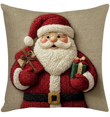 Multicon Wholesale Hub Cartoon Santa Snowman Elk Sofa Cushion, Grey Red Christmas Pillowcase, Merry Christmas Home Bed Car Decor a