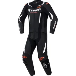 Alpinestars GP Force V2 Lederkombi zweiteilig - schwarz-weiss-neonrot - 50