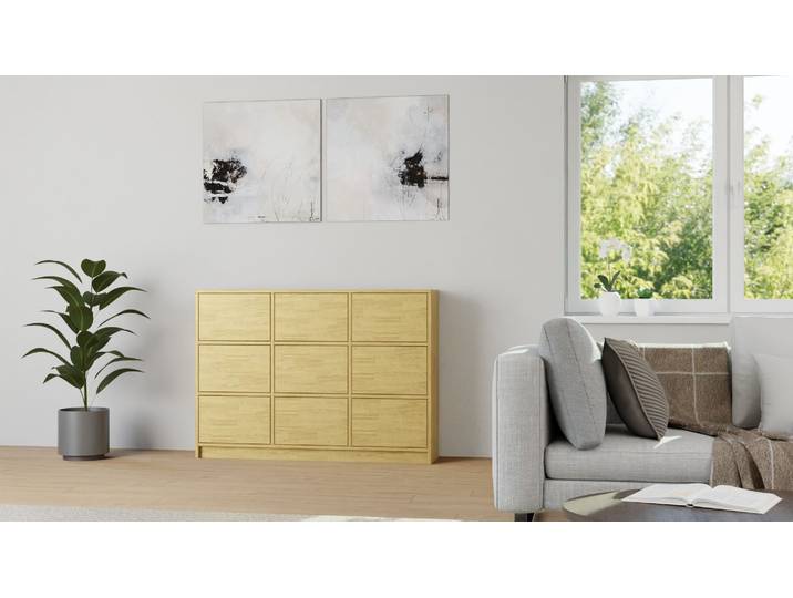 Stylishe Schubladenkommode Eiche Natur geölt