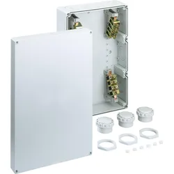 Spelsberg 87041001 Abzweigkasten, Schutzart IP54/IP65, max. Leiterquerschnitt 702, Schlagfestigkeit IK07, Schutzklasse II, Ui 690V AC, halogenfrei