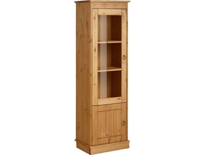 OTTO home Vitrine Indra aus massiver Kiefer, FSC®, 2trg., Höhe 145 cm, dezentes Ornament