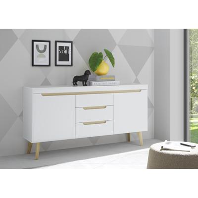Sideboard HOME AFFAIRE "Torge, Anrichte, Kommode, Schubladenschrank", weiß, B:160cm H:83cm T:40cm, Sideboards, Sideboard, abgeschrägte Füße, drei Farben, Scandi Design, 160 cm breit
