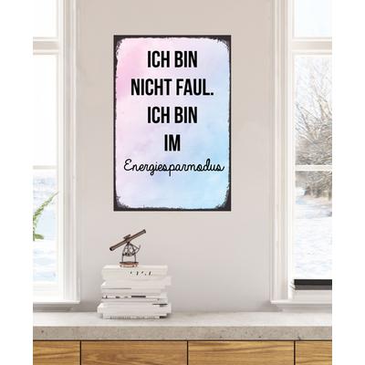 Metallbild QUEENCE "Energiesparmodus", rosa (farbe bild(er): rosa), B:20cm H:30cm, Metall, Stahl, Bilder, Stahlschilder