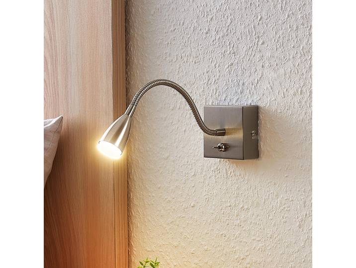 Jolka LED Applique Murale Nickel - Lindby - Chambre à coucher - Moderne - Métal - Angulaire