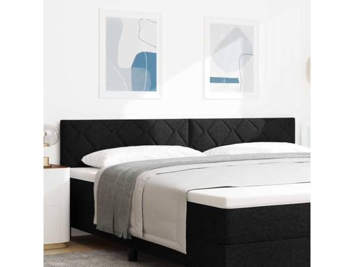 RJPLMFV Kopfteil, Schwarz, 200 cm, Stoff Weicher Stoff, Holz aus Holz und massiver Kiefer, verstellbare Position, modernes Design