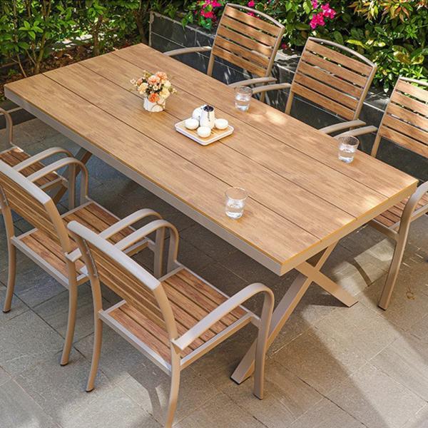 Gartenmöbel-Set Esstisch-Set Terrassenmöbel Möbel aus Aluminiumlegierung Essmöbel Balkonmöbel-Set 1*Tisch und 6*Stühle 150cm /MJHYZY-150/