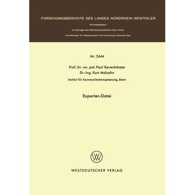 Experten-Datei, Taschenbuch von Paul Kevenhörster, VS Verlag für Sozialwissenschaften, 978-3-531-02444-8