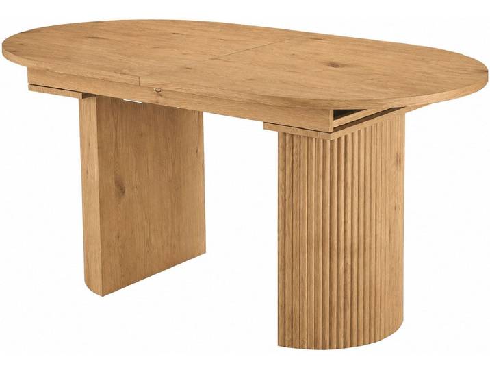 Esstisch GOODPRODUCT Gartempe , beige (eichefarben, eichefarben, eichefarben), H:76cm T:90cm, Tische, Esstisch, ausziehbar 160-210 cm, Synchronauszug, inkl Einlegeplatte, Breite 90cm