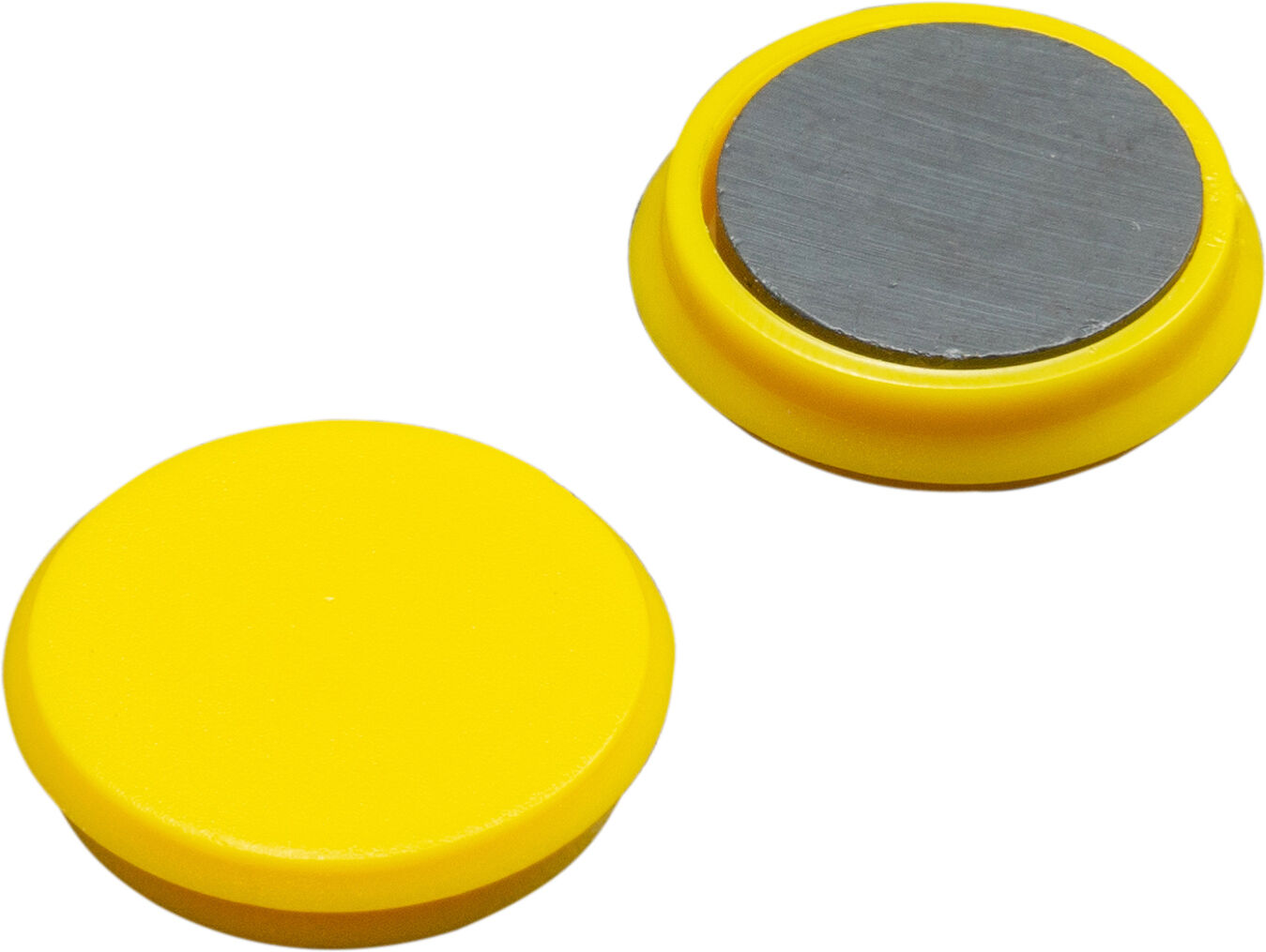 SPRINTIS 10 Unités - Aimant de bureau, rond 24 mm   jaune, plastique, ferrite