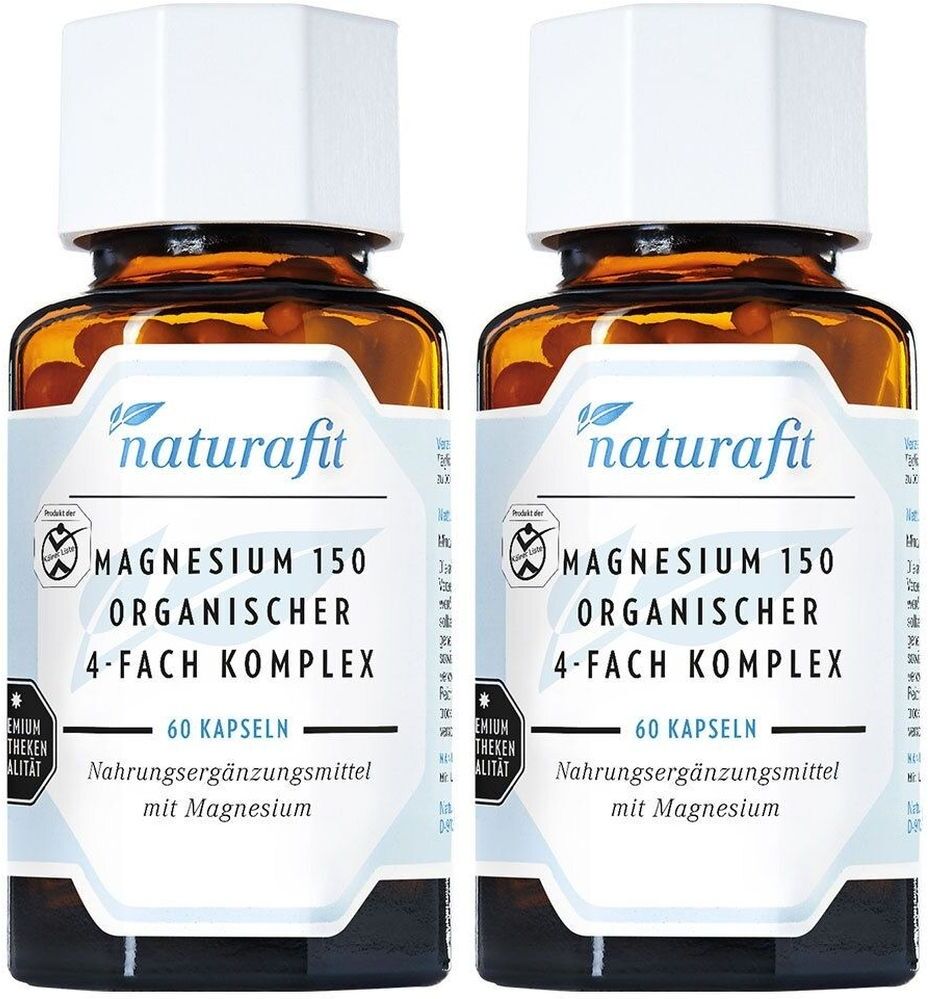 Naturafit Magnesium 150 organischer 4-fach Komplex 2x 2x60 St Kapseln