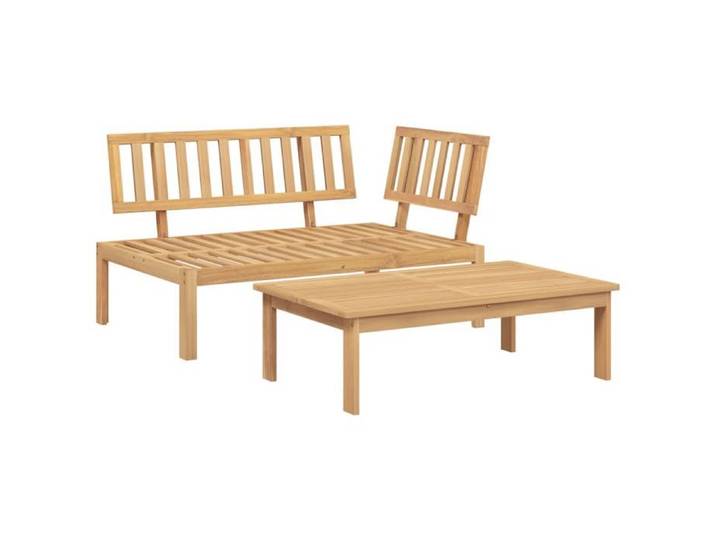 Les Soldes Salon de jardin - résistant à corrosion - pour balcon terrasse - palette 2 pcs bois massif d'acacia(133 x 92 x 69 cm) ob