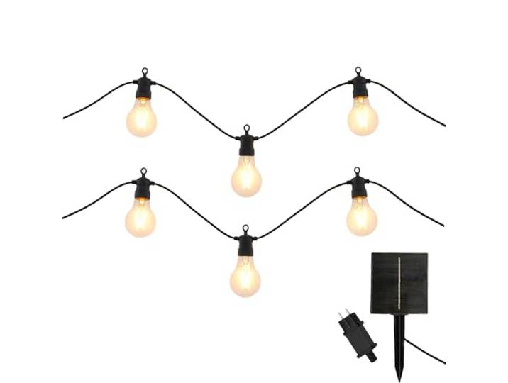 Lot de 2 guirlandes lumineuses extérieur 10 globes transparents LED blanc chaud dimmable PARTY CLEAR HYBRID 8m solaire et sur secteur