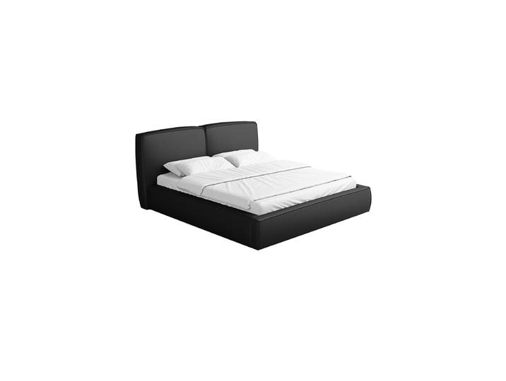 Design Polsterbett „Zayna“ mit Ablagefach, Kunstleder Schwarz BLOOMINGLOFT Collection
