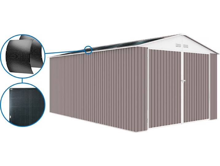 Garage métal Nevada - 15,36m² avec panneaux solaires