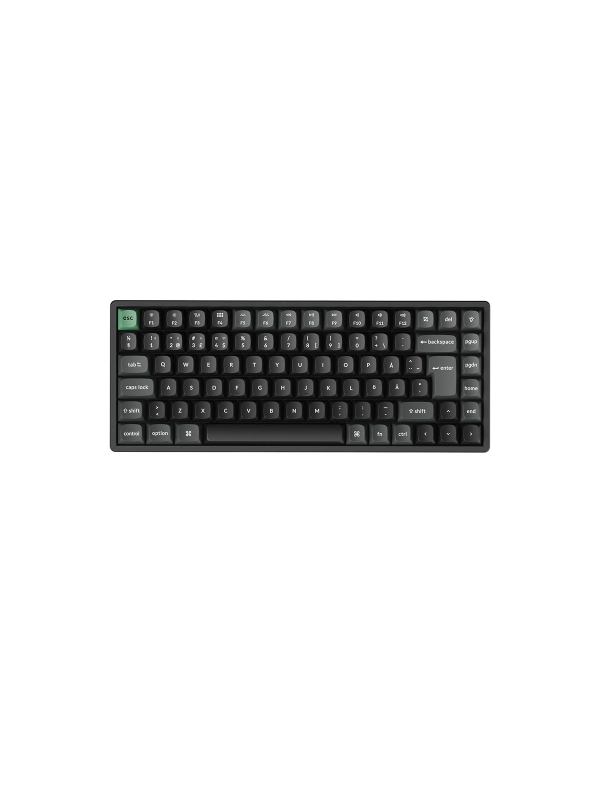 Keychron K2 Ultra 75% 8K Keychron Apex Brown - Gaming Tastatur (TKL) - 75% - Nordic ISO - Schwarz