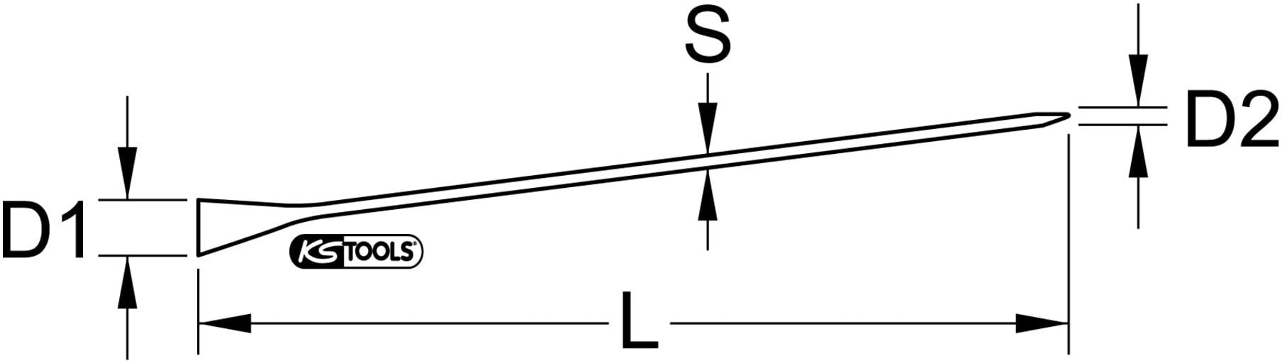 KS Tools Richt- / Montiereisen, 400 mm SchaftØ 14 mm (129.2221)