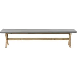 GARTENBANK Faserzement/Akazienholz grau/heller Holzfarbton 200 cm Olbia