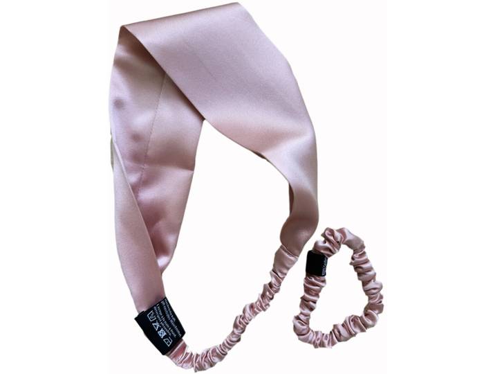 Seidenhaarband-Set Sana rosa - Material: 100% Maulbeerseide