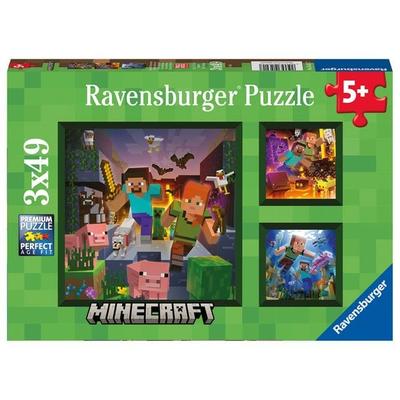 Kinderpuzzle 3x49 Teile - Minecraft Biomes