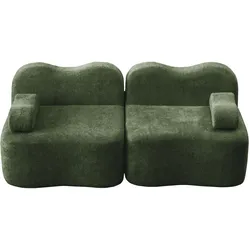 2-SITZER SOFA Modulares Boneless Samt Wellenform