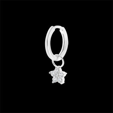 Edenly Ohrring Frische mit Charm in Sternform - Kombination aus 9 Karat WeiÃŸgo