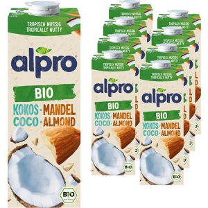alpro Kokosdrink mit Mandel, BIO, ohne Zuckerzusatz, je 1 Liter, 8 Stück