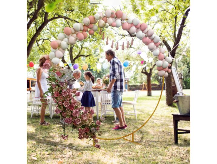 Outsunny Arche Jardin Acier Doré pour Événements