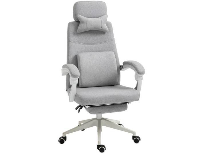 Vinsetto Bürostuhl Gamingstuhl Ergonomisches Design Polyester Schaumstoff Kunststoff, Grau, 68x117x62 cm, Büromöbel, Bürostühle, Drehstuhl