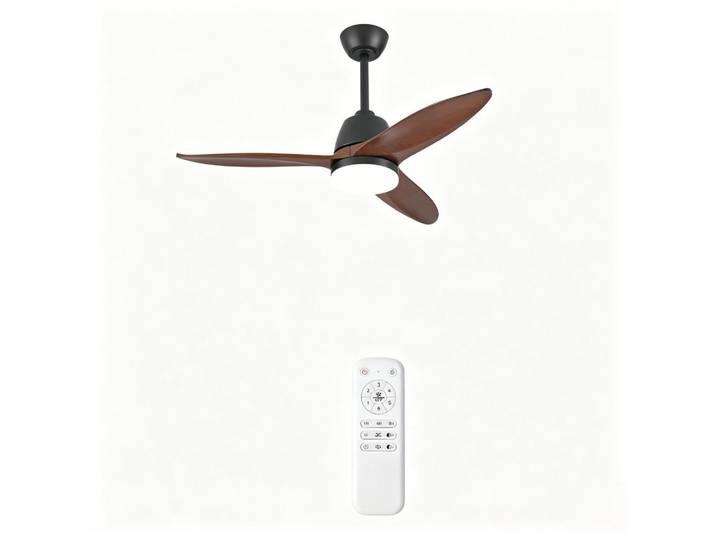Bexevue Deckenventilator mit LED-Licht 3 Farbtemperaturen Wendbar, Braun, LED integrated, 107x46x107 cm, Lampen & Leuchten, Innenbeleuchtung, Deckenleuchten, Deckenleuchten