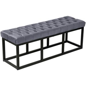 CLP Sitzbank Polson, 318775, bis 200 kg, aus Samt, grau, 120 x 37 cm