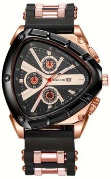 Multicon Wholesale Hub High Quality Silicone Strap Watch, Unique Sports Men Auto Date Quartz Wristwatch, New Design Gift For Him multicolor