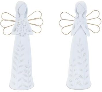 Melrose International Etched Angel Figurine (Set of 2)