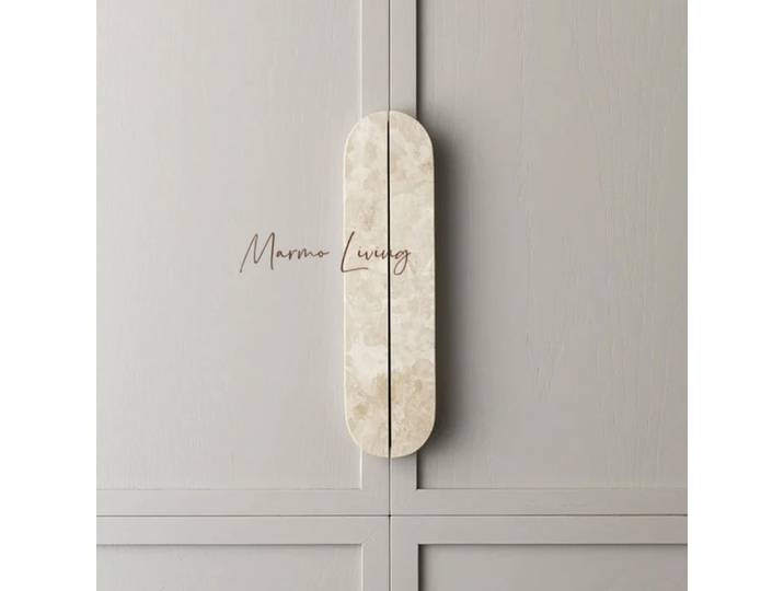 Poignée de porte en marbre 100% naturel, poignée murale beige en travertin pour porche français, décoration créative pour villa et maison