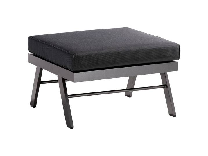 Sieger Loungetisch, Grau, Hellgrau, Metall, Textil, rechteckig, konisch, 72x47x72 cm, Sitzgelegenheit, Gartenmöbel, Loungemöbel, Lounge-Serien