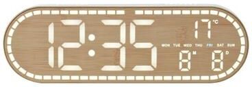 Uplift Picks Large LCD Digital Wall Clock With Temperature Humidity And Calendar Display 01