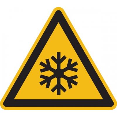 Warnschild, Warnung vor niedriger Temperatur / Frost W010 - ASR A1.3 (DIN EN ISO 7010) - 25 mm Folie selbstklebend