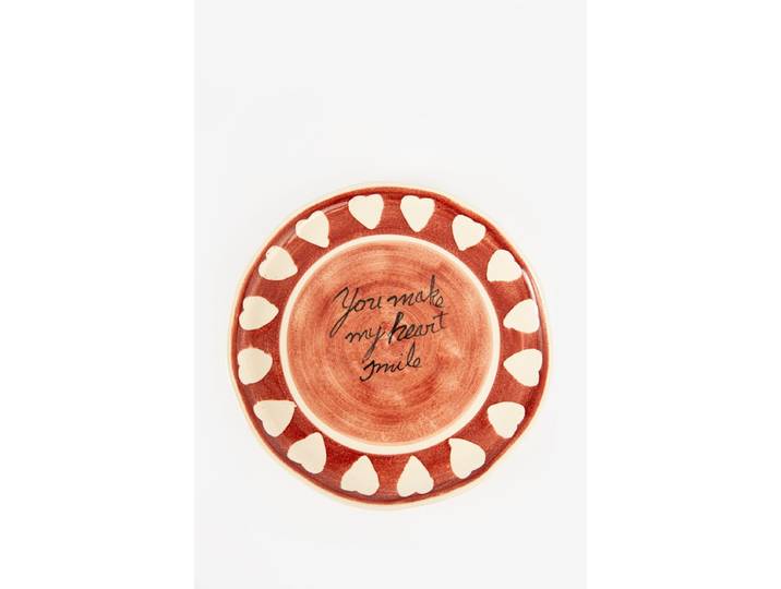 Roze ontbijtbord met hartjes