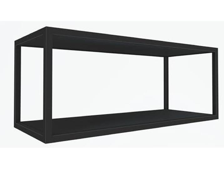 Modernes hängendes Metallregal im Industriestil - Kubusregal mit 2 stabilen Laminatböden - ideal für Wohnzimmer, Büro oder Küche - einfach zu montieren - praktisch und dekorativ (Schwarz, 90 cm)