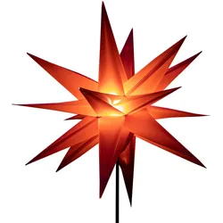 I-GLOW 3D-LED-Leuchtstern mit Erdspieß - Rot