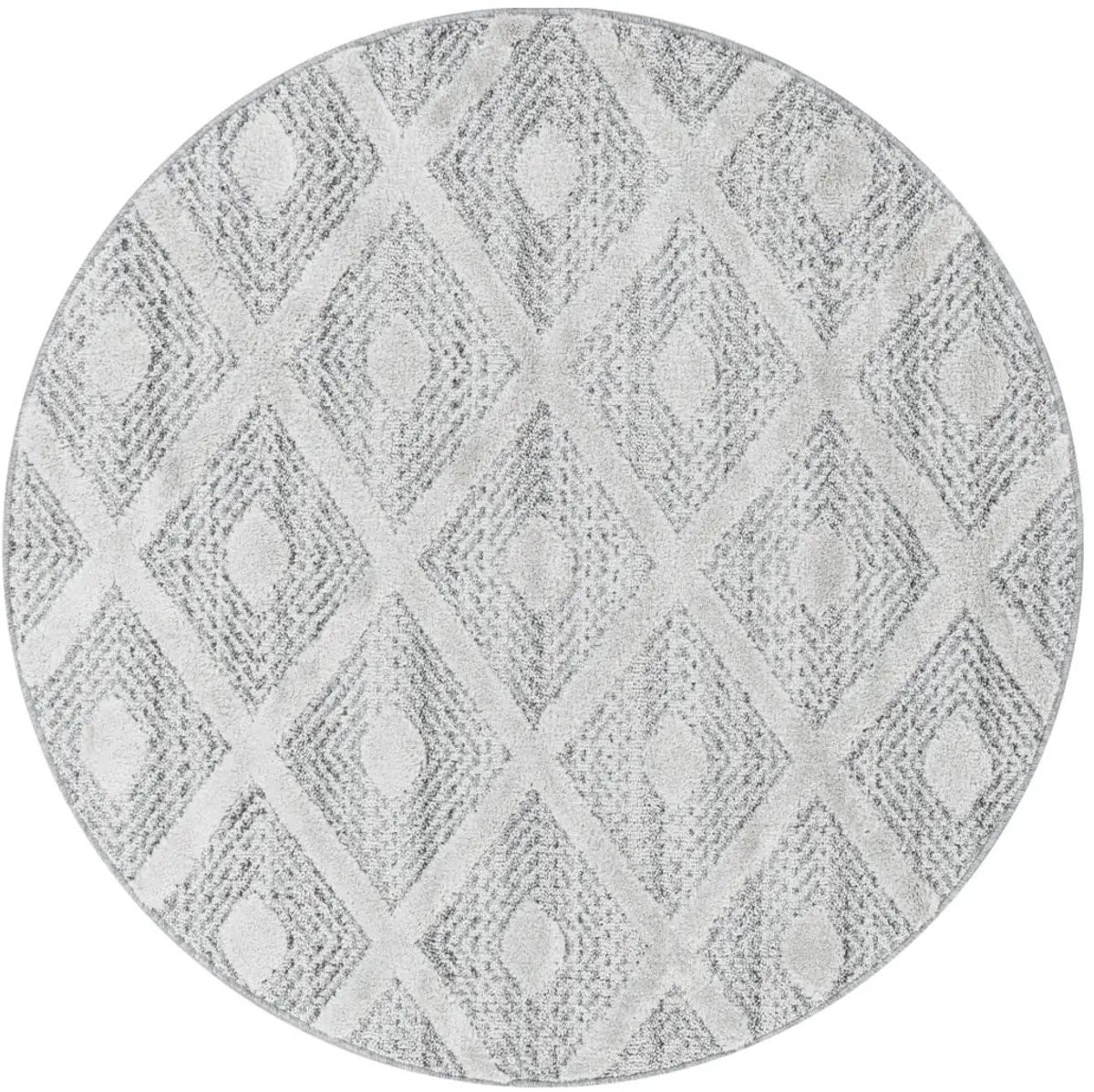 Rond Scandinavisch Vloerkleed Pisa Diamanten Grijs 200 x 200 cm