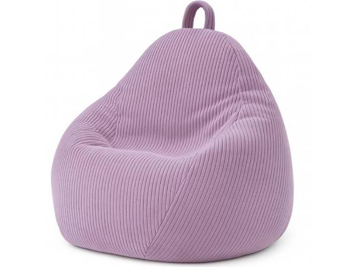 Pouf Poire Velours Côtelé déhoussable - 120x100 cm - Bananair - Violet Fabriqué en France