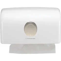 Handtuchspender Kimberly Clark AQUARIUS Klein Weiß C, ZZ, I Faltung, Kunststoff, inkl. Adapter für Interfold