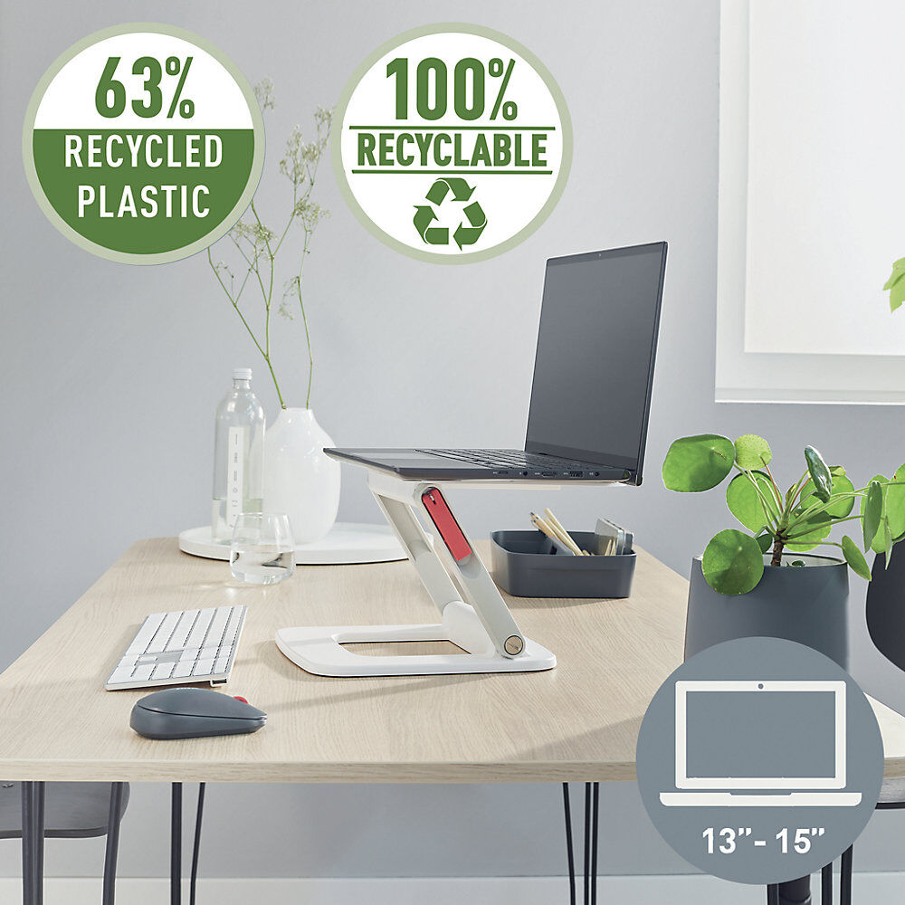 Multi-Winkel-Laptopständer Leitz Ergo, HxBxT 45 x 258 x 253 mm, weiß Leitz